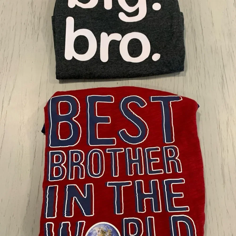 Big Bro and Best Brother Kids T-Shirts - Red and Black